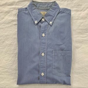 J. Crew Cotton Shirt in Blue & White Stripe - XS